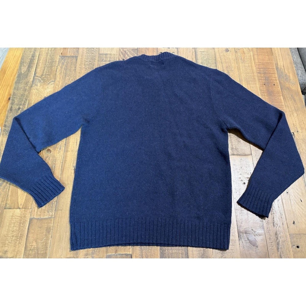 Vintage Robert Bruce Sweater Mens Large Blue Crewneck Made in USA Wool Blend - Picture 6 of 8